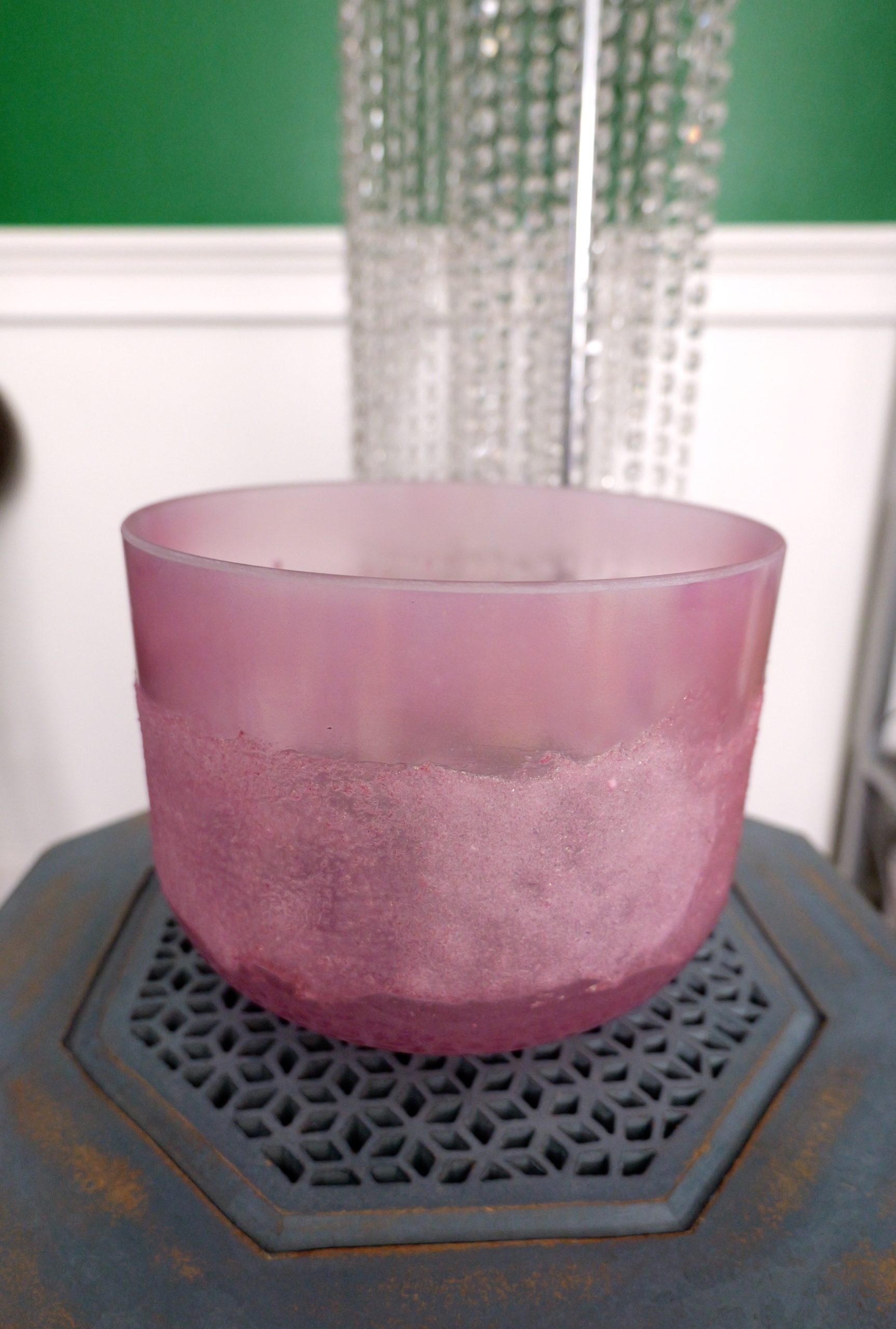 10" B-35 Lemurian Seed, Pink Aura Gold, Frosted Rim (Inside)